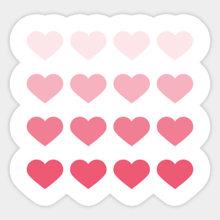 Pink Ombre Hearts Sticker